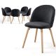 MIADOMODO Sada jedálenských stoličiek zamatové, čierna, 6 ks