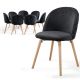 MIADOMODO Sada jedálenských stoličiek zamatové, čierna, 8 ks