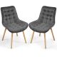 MIADOMODO sada prešívaných jedál. stoličiek, tm. šedá, 4 ks
