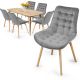 MIADOMODO sada prešívaných jedál. stoličiek, sv. šedá, 6 ks