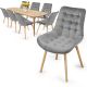 MIADOMODO sada prešívaných jedál. stoličiek, sv. šedá, 8 ks
