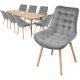 MIADOMODO sada prešívaných jedál. stoličiek, sv. šedá, 8 ks