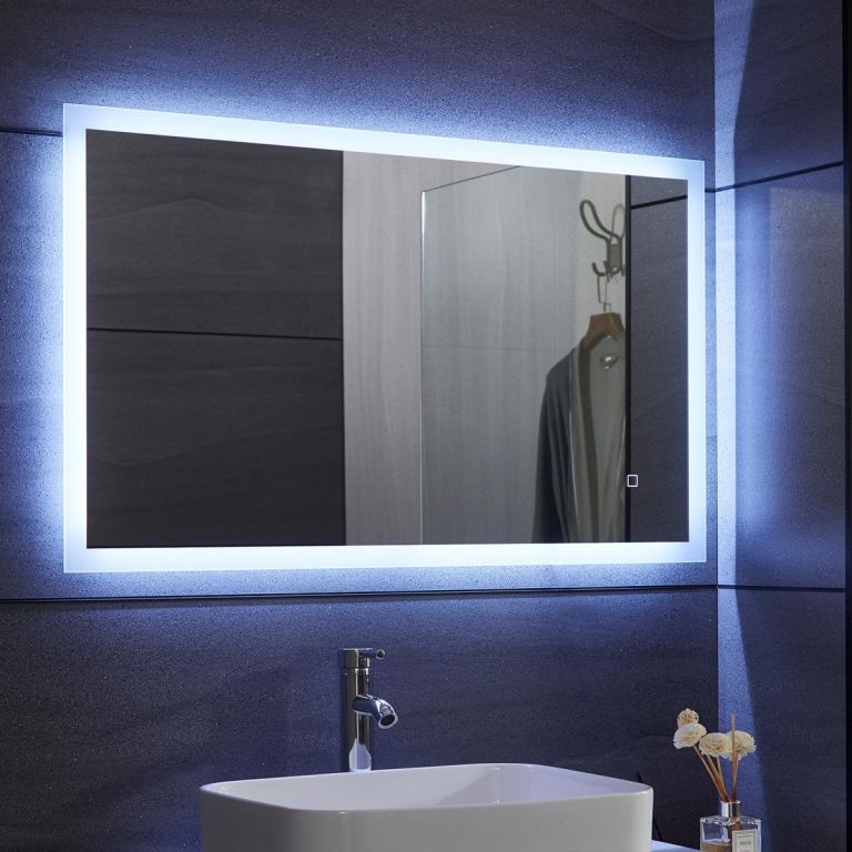 Obrázok AQUAMARIN kúpeľňové zrkadlo s LED osvetlením 20 W, 50 x 70cm