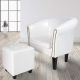 MIADOMODO kreslo Chesterfield s taburetom - biela