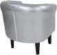 Klubové kreslo s taburetom Chesterfield, strieborné
