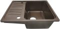 Aquamarin Granitový drez s batériou, 57 x 45 cm, hnedý