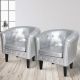MIADOMODO Sada kresiel Chesterfield, 58x71x70 cm, strieborná