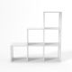 MIADOMODO stupňovitý regál stredný, voľne stojaci, biely