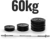 PHYSIONICS Vzpieračský set so závažím 165 cm, 60 kg