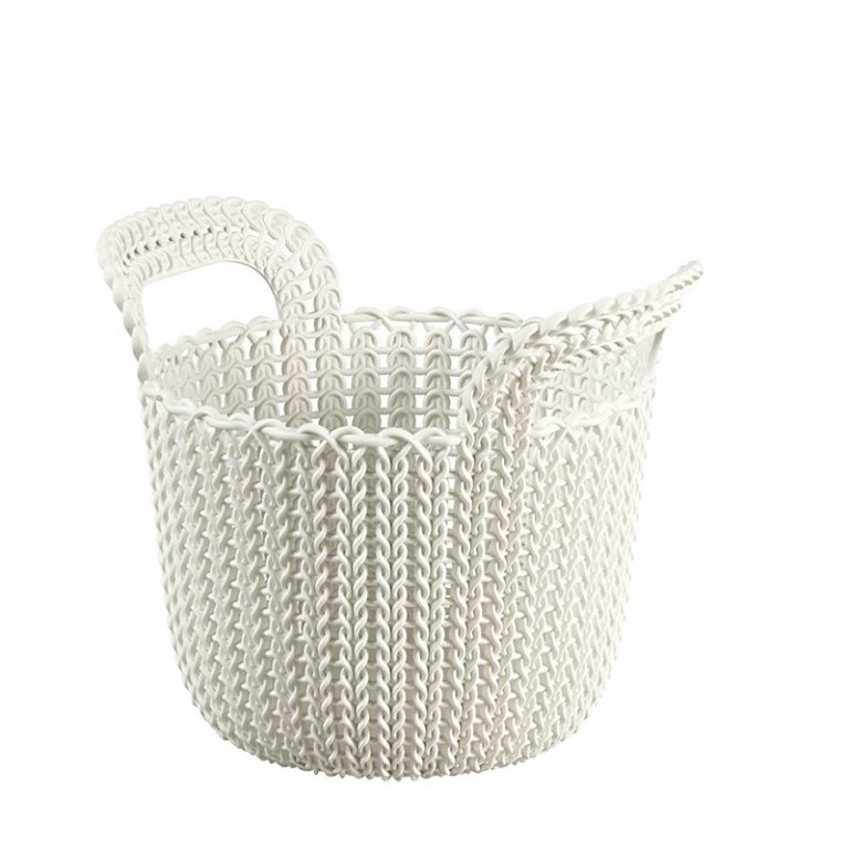 Obrázok guľatý košík KNIT 3L - krémový