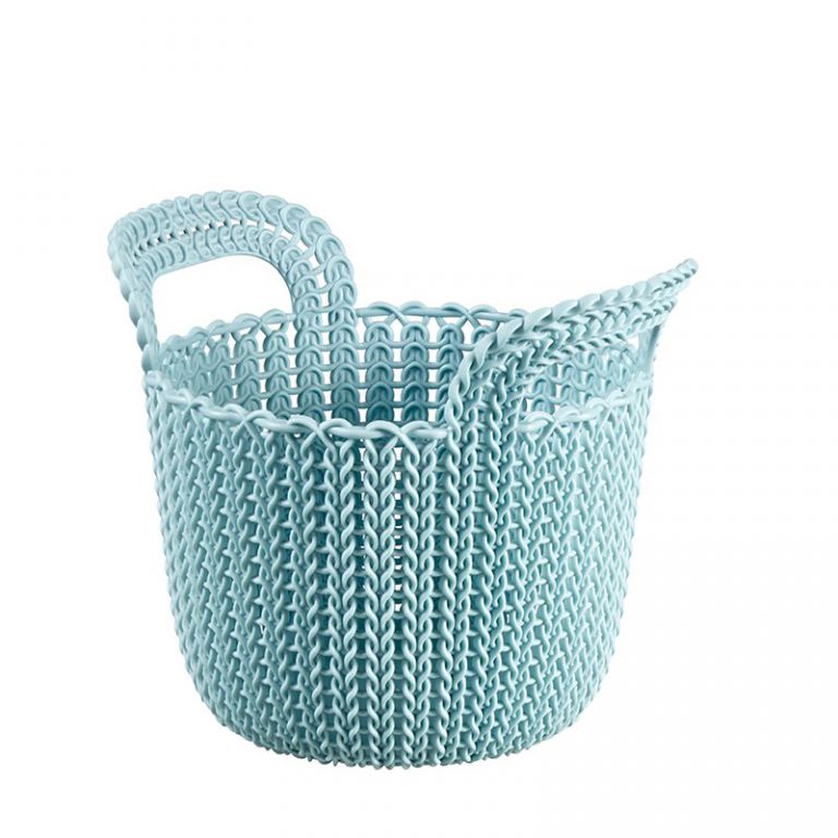 Obrázok guľatý košík KNIT 3L - sv. modrá