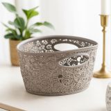 VICTORIA MINI košík - hnědošedý