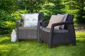 Záhradný set kresiel CORFU hnedé + sivohnedé podušky