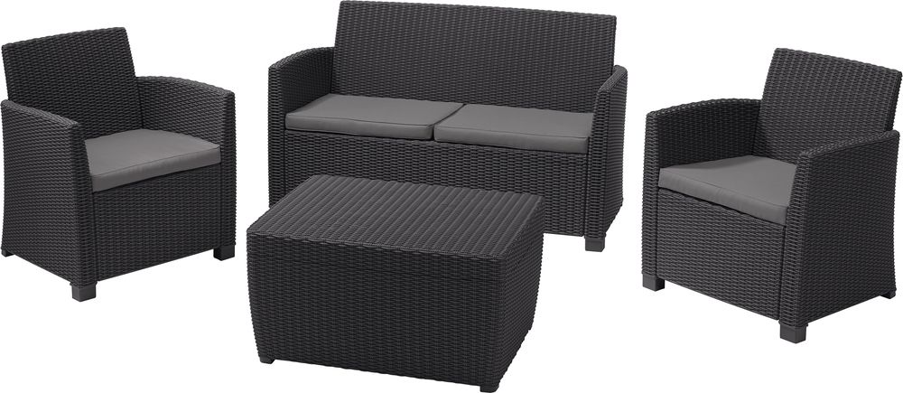 Obrázok ALLIBERT /231616/ ZAHRADNY SET CORONA + CUSHION BOX ANTRACIT + GREY