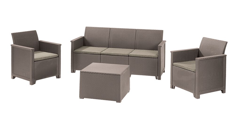 Obrázok EMMA 3 seaters sofa set Allibert Cappuccino