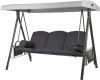 Hojdačka na záhradu pre 3 osoby, nastaviteľná, antracit